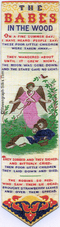 Bookmark with words and image of angel looking over small children