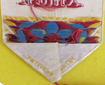 Stevens name woven on the reverse pointed end of this bookmark