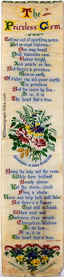 Bookmark with words and image of flowers