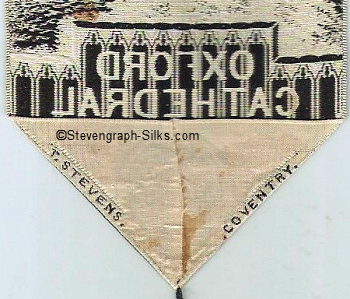 Stevens logo on the reverse pointed end of this bookmark