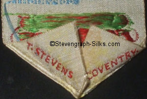 Stevens logo on the reverse pointed end of this bookmark