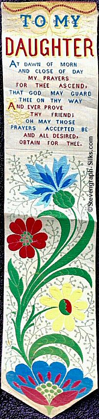 Bookmark with words and motif of a flowers