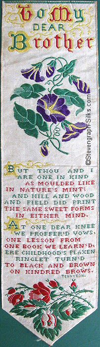 Bookmark with words and motif of a flower