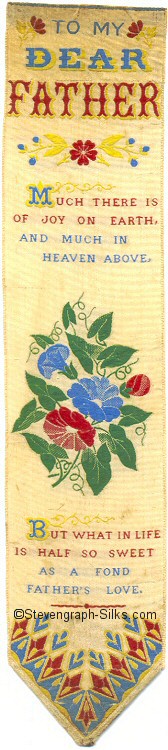 Bookmark with title words, words of two short verses, and image of flowers