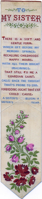 Bookmark with words and image of flowers