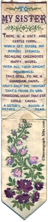 Bookmark with words and image of flowers