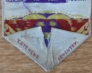 Stevens logo on the reverse pointed end of this bookmark