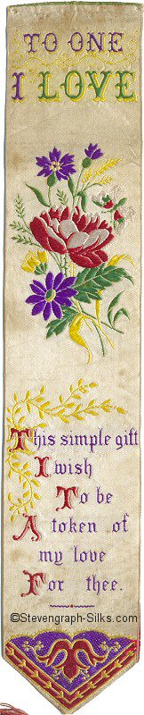 Bookmark with words and image of a small bunch flowers