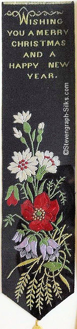 Bookmark with title words and image of flowers and wheat stalk