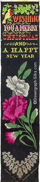 same bookmark but with black coloured background silk