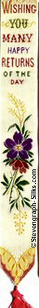 Bookmark with title words and image of various flowers