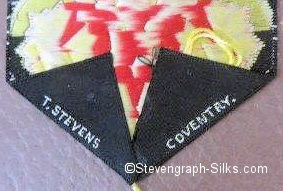 Stevens logo on the reverse pointed end of this bookmark