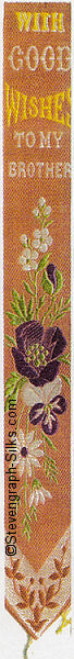 Bookmark with title words and image of various flowers