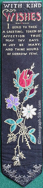 Bookmark with words and image of flowers