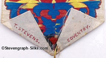 Stevens logo on the reverse pointed end of this bookmark