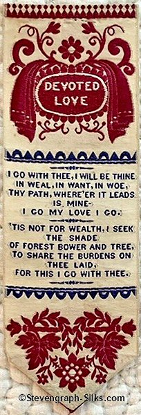 Bookmark with title words, and words of verse