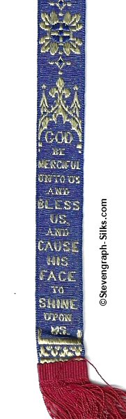 long thin bookmark with decorative pattern and words at the bottom only