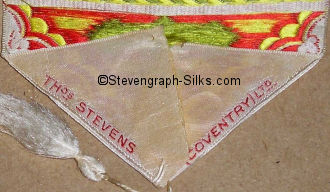 Stevens logo on the reverse pointed end of this bookmark