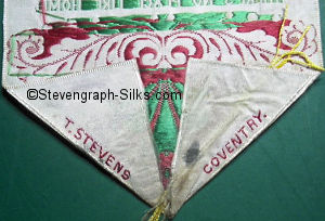 Stevens logo on the reverse pointed end of this bookmark