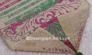 Stevens logo on the reverse pointed end of this bookmark