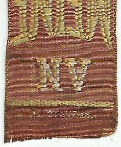 Stevens logo woven on the reverse top turnover of this bookmark