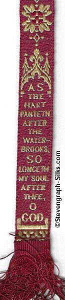 long thin bookmark with decorative pattern and words at the bottom only