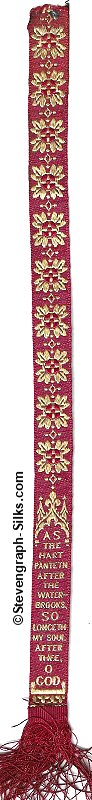 long thin bookmark with decorative pattern and words at the bottom only