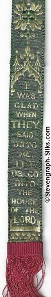 long thin bookmark with decorative pattern and words at the bottom only