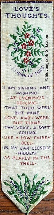 Bookmark with title words, flowers and verse