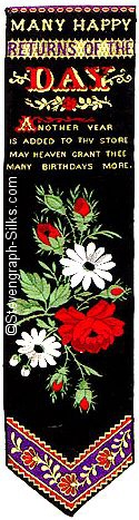 Bookmark with words and flowers