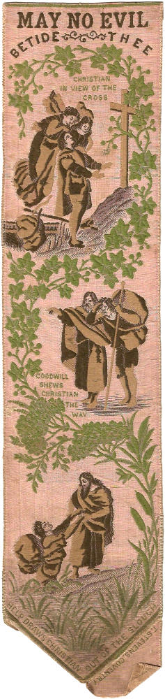 Bookmark with title words, various images with religious sayings
