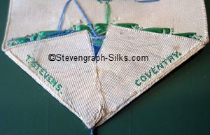 Stevens logo on the reverse pointed end of this bookmark