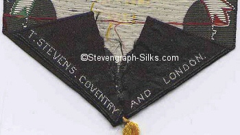 Stevens logo on the reverse pointed end of this bookmark