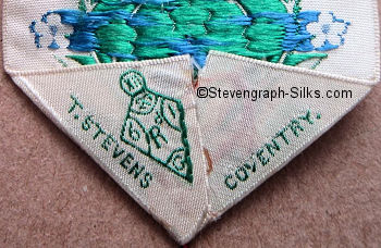 Stevens logo on the reverse pointed end of this bookmark