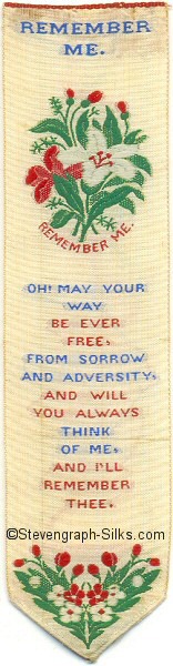 Bookmark with title words, image of flowers with title words repeated under neither, and words of verse