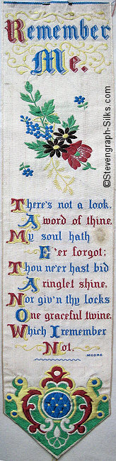 Image of bookmark with Remember me / There's not a look