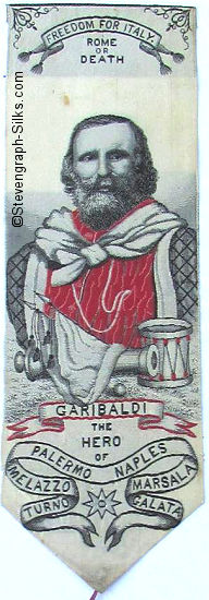 Bookmark with portrait of Garibaldi