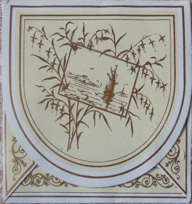 view of closed printed card envelope