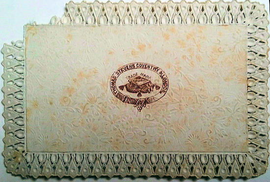 image of Stevens copyright logo printed on the reverse of this silk rectangle