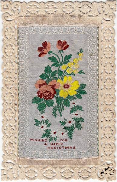 Rectangular Silk - " Wishing you a happy Christmas "