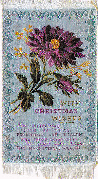 Rectangular Silk - " With Christmas Wishes etc. "