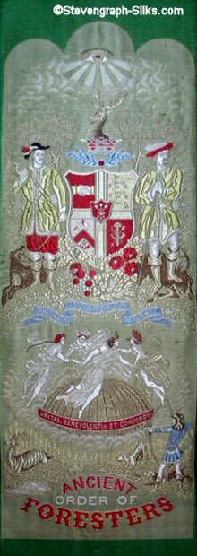 woven sash with emblems and words