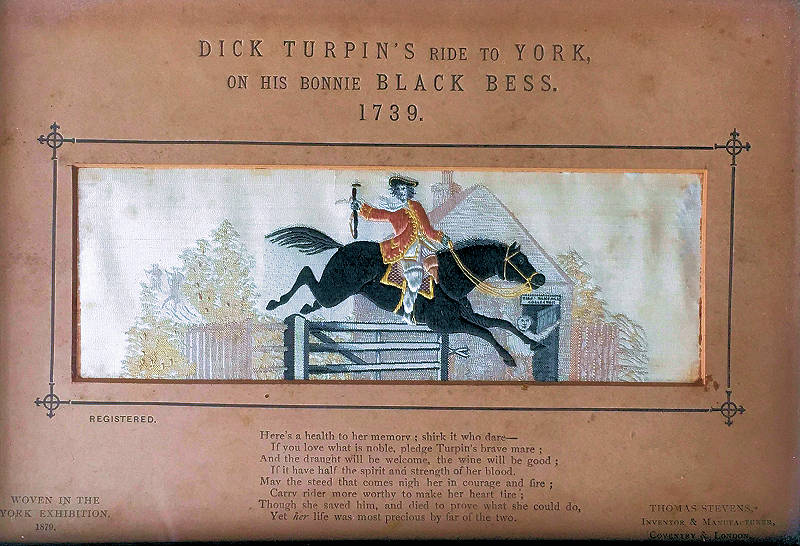 Image of Dick Turpin jumping a toll gate on his horse Black Bess