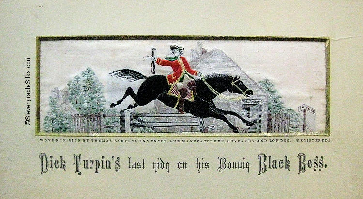 Image of Dick Turpin jumping a toll gate on his horse Black Bess