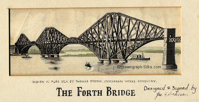 Image of original draft design of the Forth Bridge, now complete, signed by James Seckerson