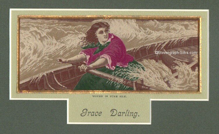 Image of Grace Darling rowing life-boat in stormy seas