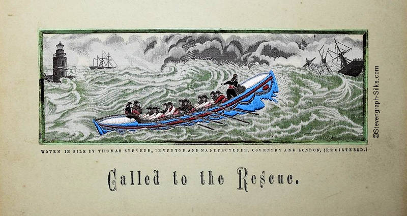 Life boat with 10 oarsmen and 3 rescuers in a wild storm, going to a sinking boat
