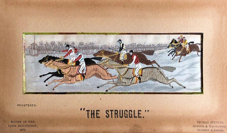 Group of 4 horses finishing together and 2 stragglers