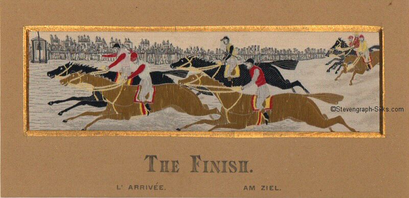 Image of normal Steven's THE FINISH, but with three titles printed on card mount