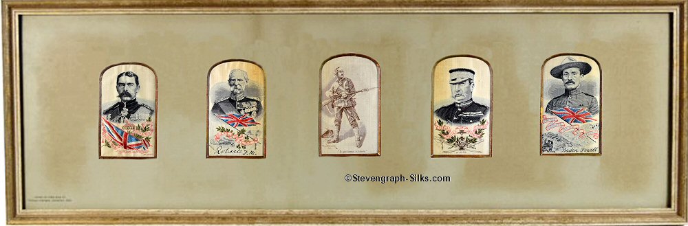 Five portraits of Kitchener, Roberts, A Gentleman in Kharki, Buller and  Baden-Powell in one frame